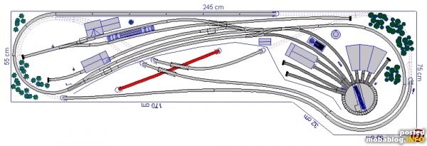 Bahnhof und Strecken in 2 Ebenen