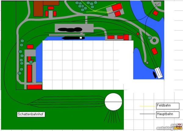 Hier ist der Gleisplan. Er ist schematisch mit Excel erstellt. Normalerweise zeichne ich meine Pläne per Hand.