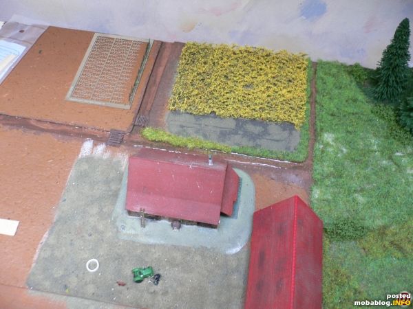 Ich beginne mit einem Bild vom Bauernhof. Dort ist ein erstes Feld mit Material von Langmesser entstanden und links sieht man den ersten Mais von N-Detail
