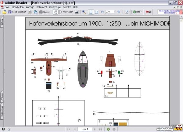 und beim Hochformatausdruck kommen die Teile der linken Seite der Vorlage im Maßstab 1: 160 heraus: