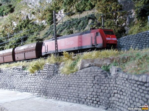 Mein letzte Bau-Projekt war die Tunnel an die rechter Seite. Es war selbstbau, und nicht ganz neu. Ich habe seit 2 Monate die Rest des Landschafts rund das Portal gestaltet ...