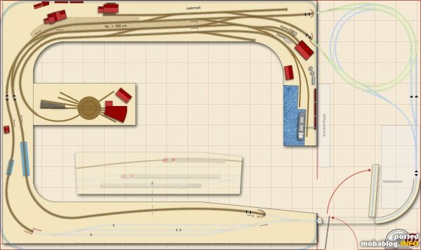 Es waren einige Vorgaben zu berücksichtigen:
- Bahnhof Wasserburg Stadt als Durchgangsbahnhof
- Rangiermöglichkeiten
- lange Paradestrecke