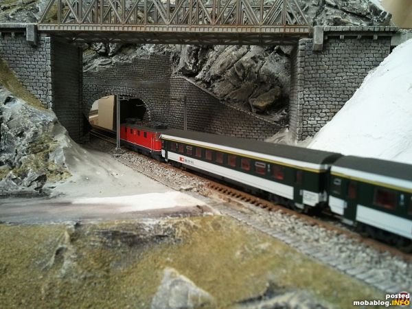 Einfahrt erster Kehrtunnel.