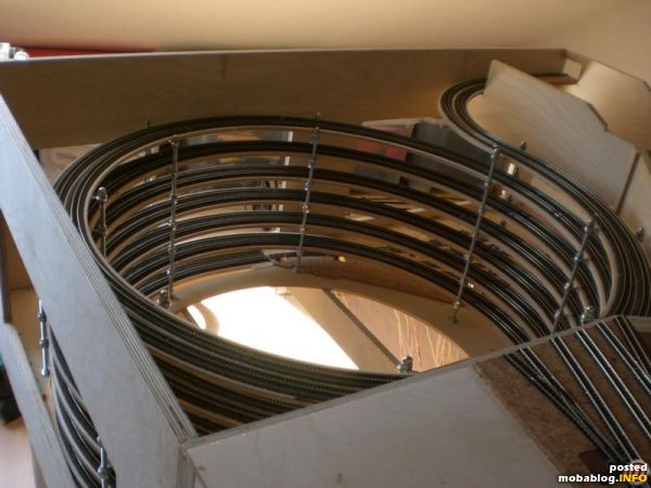 Gleiswendel als Ganzes eingebaut