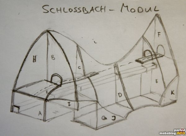 Aus dem 1:5-Modell ließen sich die Maße der Einzelteile ermitteln. Ich habe diesmal alle Teile im Baumarkt vorschneiden lassen. Aus den rechteckigen Teilen habe ich dann nur noch die Rundungen ...