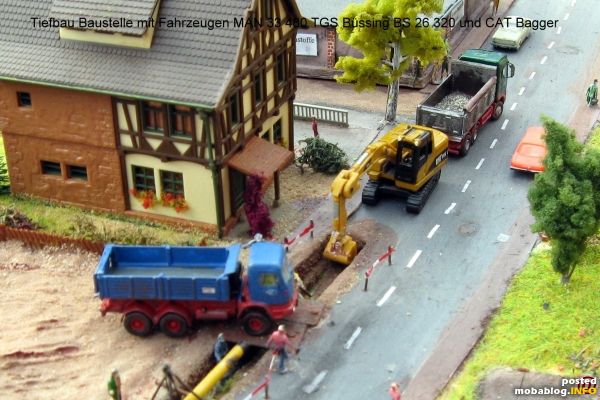 Wieder zurück an der Tiefbaustelle zum erneuten Beladen, der Büssing wartet bis der MAN voll beladen ist und wieder weg fährt.