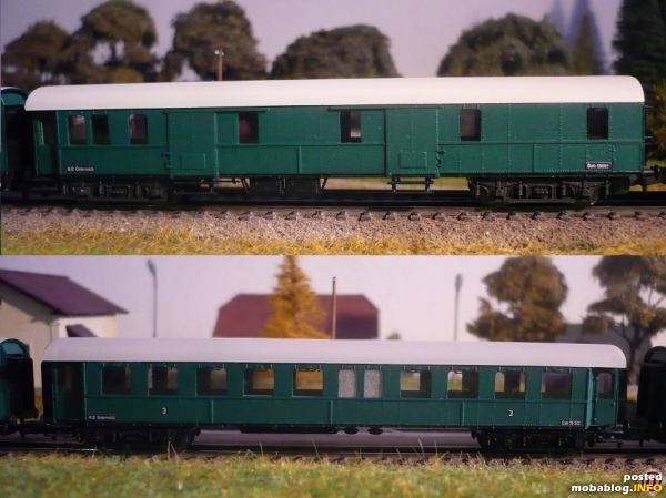 So sind ein Gepäckwagen, zwei Wagen 3. Klasse...