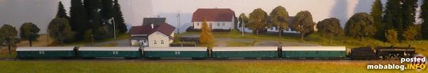 Vorerst einmal genug Waggons für eine BBÖ Garnitur der Epoche II.