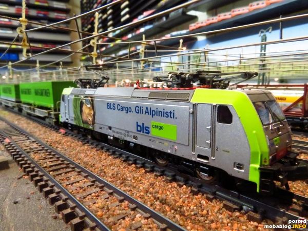Die BLS-Alpinisti-486 (Arnold) ist mit dem Hangartner-Zug auf dem Weg nach Norden.