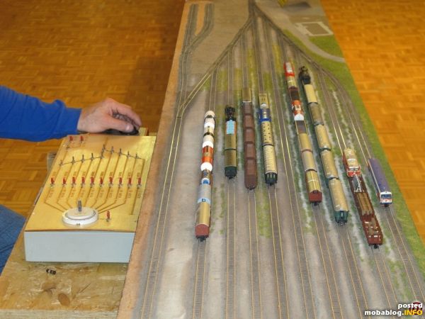Endpunkt der Strecke ist der große Fiddle-Yard, in dem die Züge für die nächsten Einsätze bereitgehalten werden.