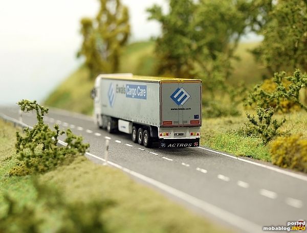 1918 MB Actros - neues Modell - Umbau (Basismodell HERPA) - Gardinenplanen Sattelzug - Ewals Cargo Care