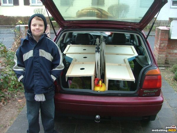 Der Beweis: die komplette Anlage konnten wir damals in Mamas 2er Golf transportieren.