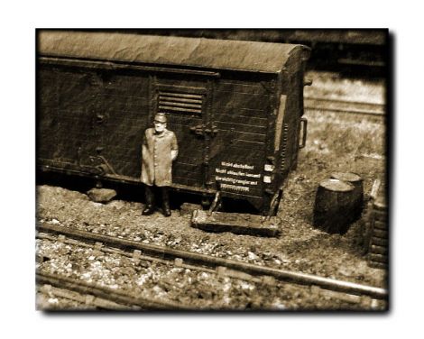 Der Chronist im Kleinbahnhof Walsrode Nord.