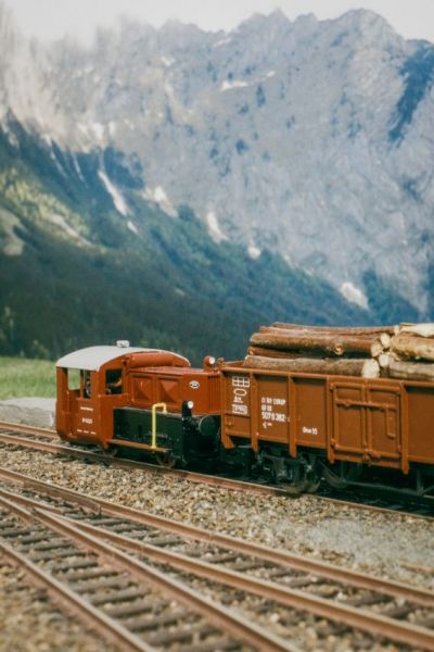 Die Köf schnappt sich den verbliebenen Holzwagen…