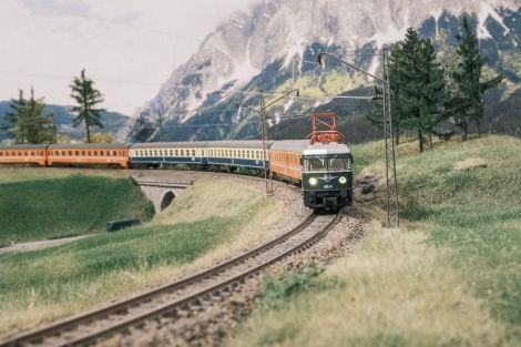 Der D-Zug kreischt durch die Kurve. (Anlagenkante retuschiert)