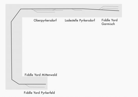 Die Modulanlage umfasst Oberpyrkersdorf zwischen "zweieinhalb" Fiddle Yards.
