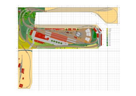 Der erweiterte Gleisplan. Nebenstrecke & Kehrschleife für den oberen Schattenbahnhof