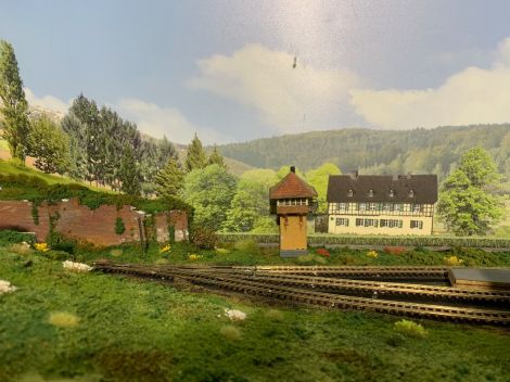 Landschaft ist fast fertig, es fehlen die Obstbäume auf der Wiese,