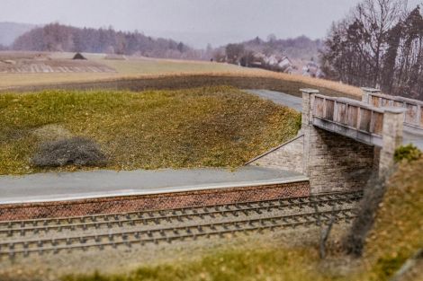 Der Hang ist ebenfalls mit Laub bestreut, das ist hier schon nachgef&auml;rbt. An der Stelle werden B&uuml;che und kleine B&auml;ume stehen.